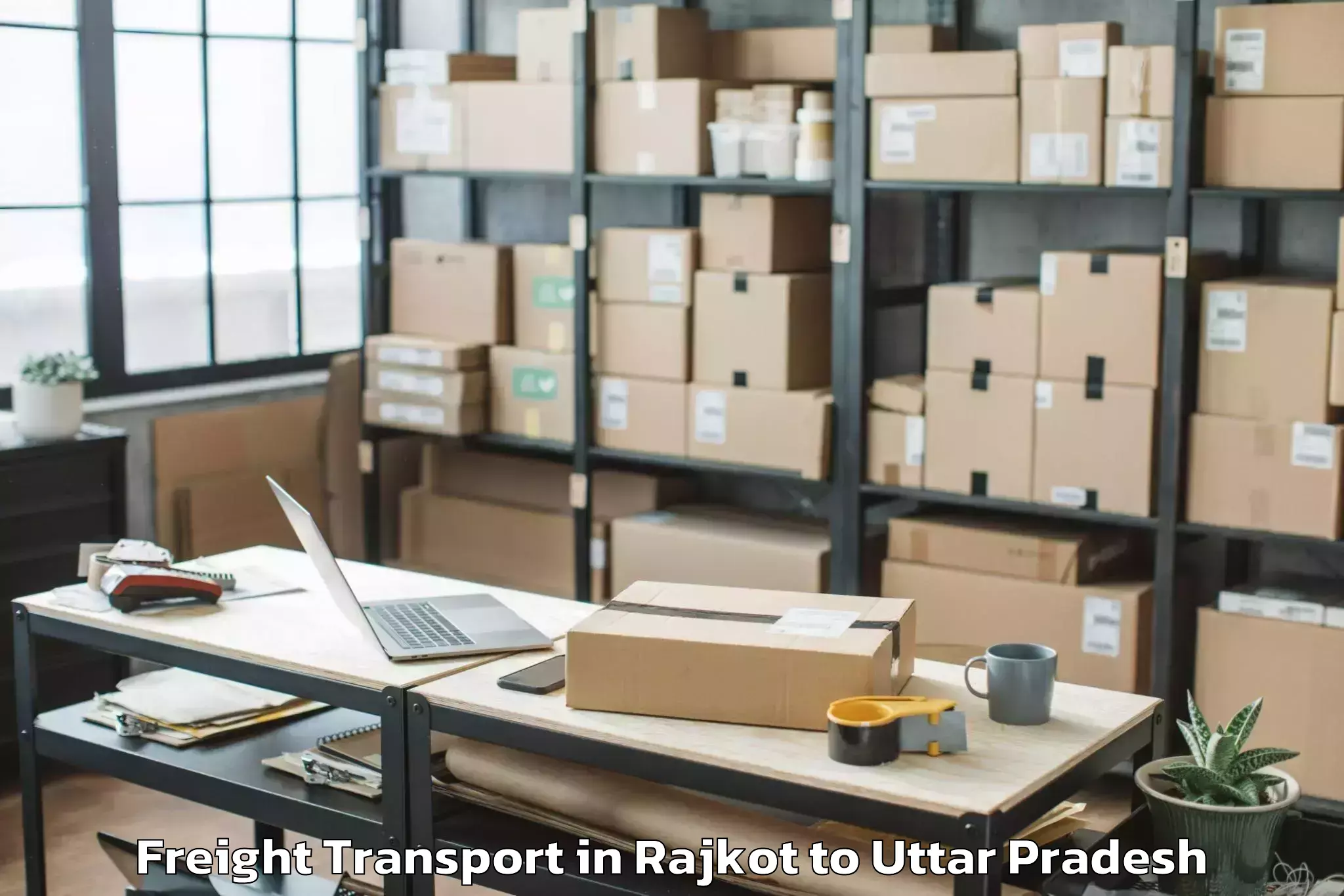 Hassle-Free Rajkot to Afzalgarh Freight Transport